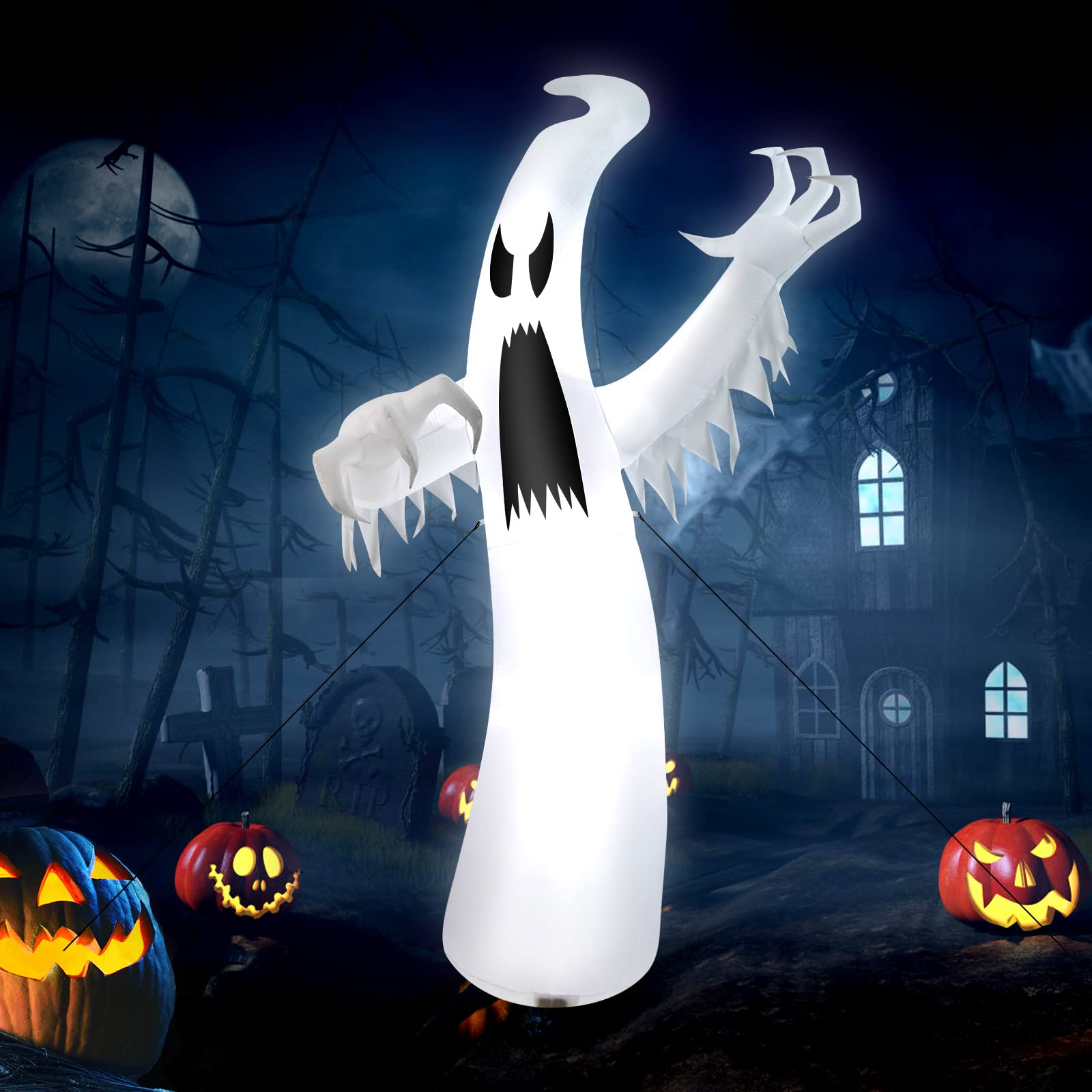 Tangkula 12 FT Halloween Inflatable Ghost, Quick