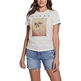 Guess Womens Short Sleeve Pictured Strass Tee