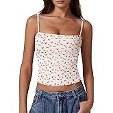 QINSEN Women's Double Lined Basic Tank Top Adjustable Spaghetti Straps Sleeveless Camisole Shirts