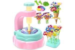 WEIRTOYA Flower Bouquet Craft Kit, DIY Arts and Crafts for Kids 4-6-8, Girls Toys 4-6-8 Flower Making Activity Toy Set for Toddler and Kids, Birthday Gifts for 4 5 6 7 8 Year Old Girls (Pink & Blue)