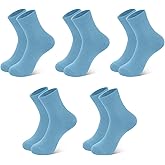 Sakusock Unisex Kids Cotton Crew Socks Thin School Boys Girls Socks Youth Soft Color Stretch Cuffs 5 Pairs