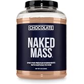 NAKED Chocolate Mass Gainer - All Natural Weight Gainer Protein Powder - 8lb Bulk, NSF Certified, GMO Free, Gluten Free &amp; Soy Free. No Artificial Ingredients - 1,360 Calories
