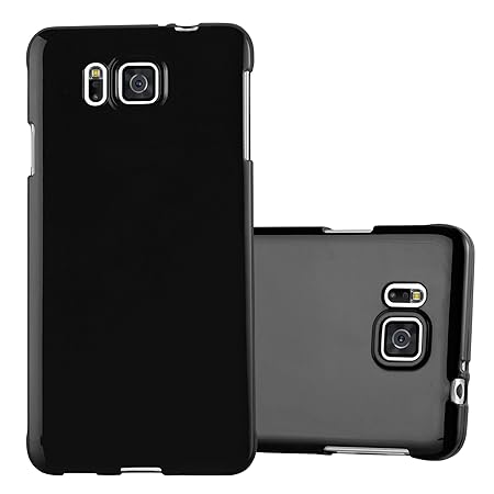 Cadorabo Hülle für Samsung Galaxy Alpha - Hülle in Jelly SCHWARZ – Handyhülle aus TPU Silikon im Jelly Design - Silikonhülle 