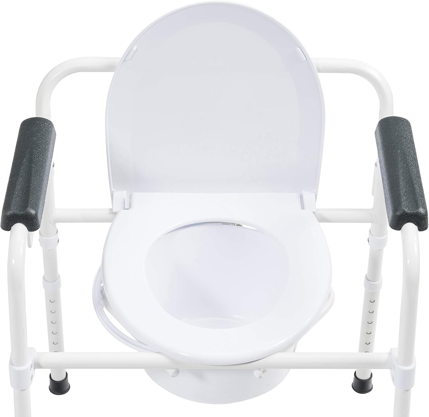 Drive Medical Steel Folding Bedside Commode, Grey, Bariatric: Health & Personal Care