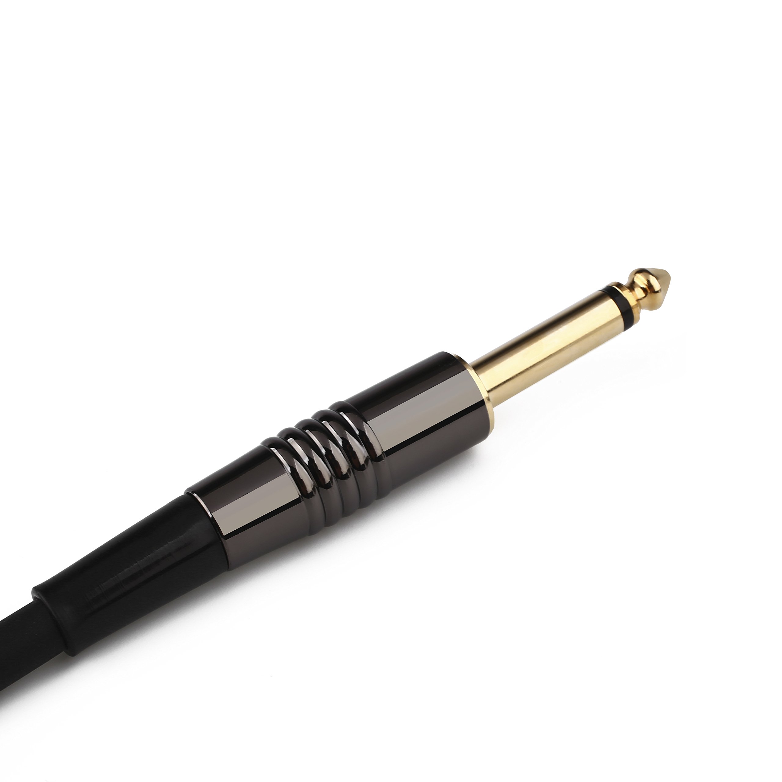 Mugig Guitar Cable with Gold Tipped Plugs, 1/4 Inch Cable Straight Male to Male Mono Instrument Cable for Guitar / Bass /Keyboard Music Instrument