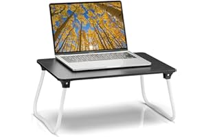 Ruxury Foldable Lap Desk Laptop Stand Bed Desk Table Tray, Breakfast Serving Tray, Portable & Lightweight Mini Table, Lap Tablet Desk for Sofa Couch Floor - Black