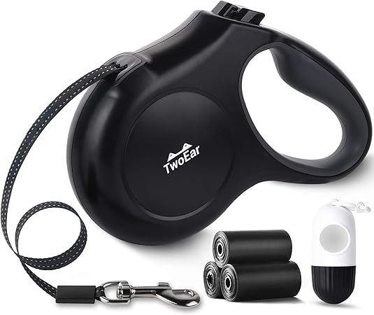 retractable dog leash with poop bags