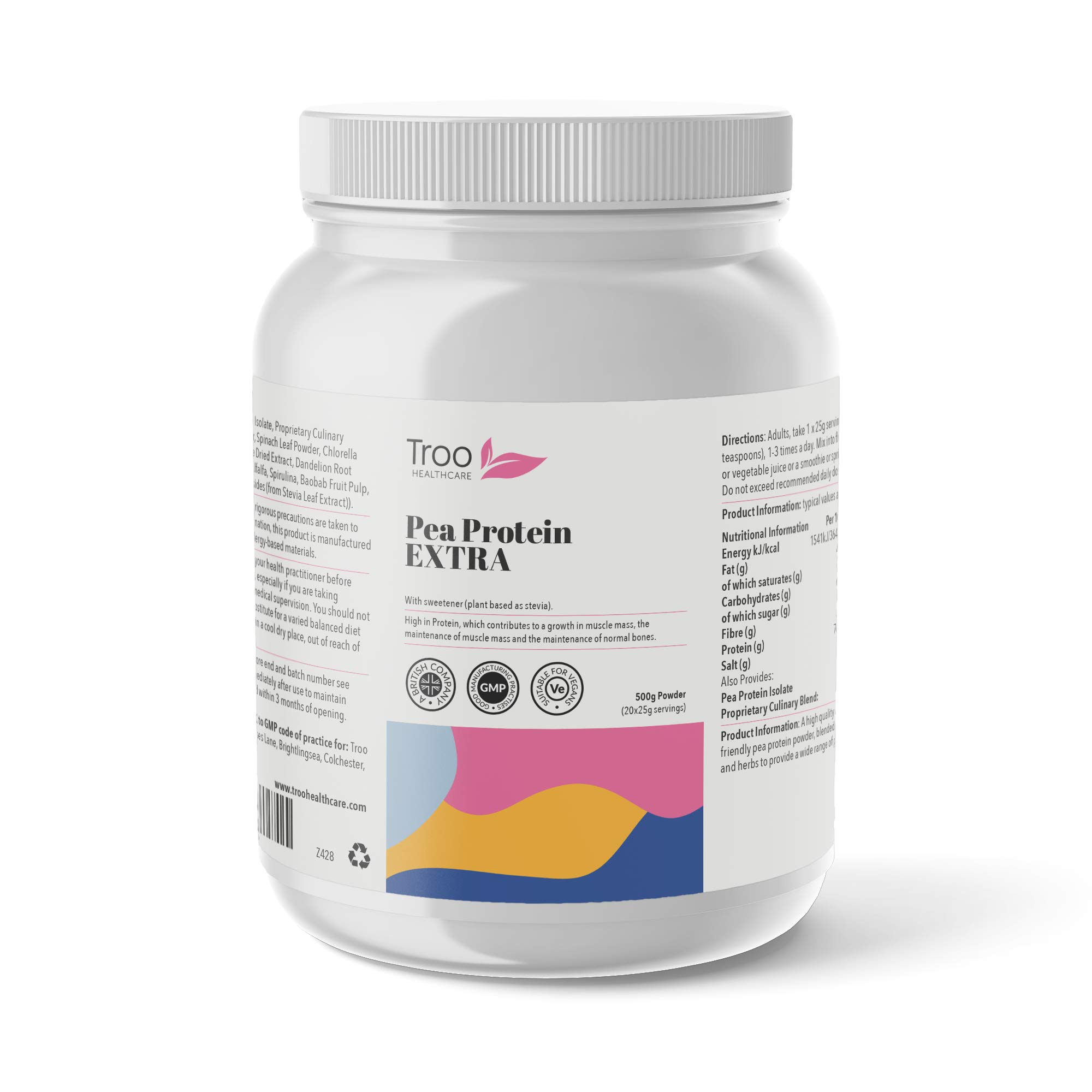 Buy Pea Protein Extra 500g Vegan Protein Powder Fortified with 9