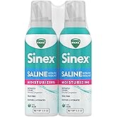 Vicks Sinex Saline Moisturizing Nasal Spray, with Aloe, Drug Free Ultra Fine Mist, Clear Everyday Sinus Congestion Fast, Clear Mucus from a Cold or Allergy, 5 OZ x 2