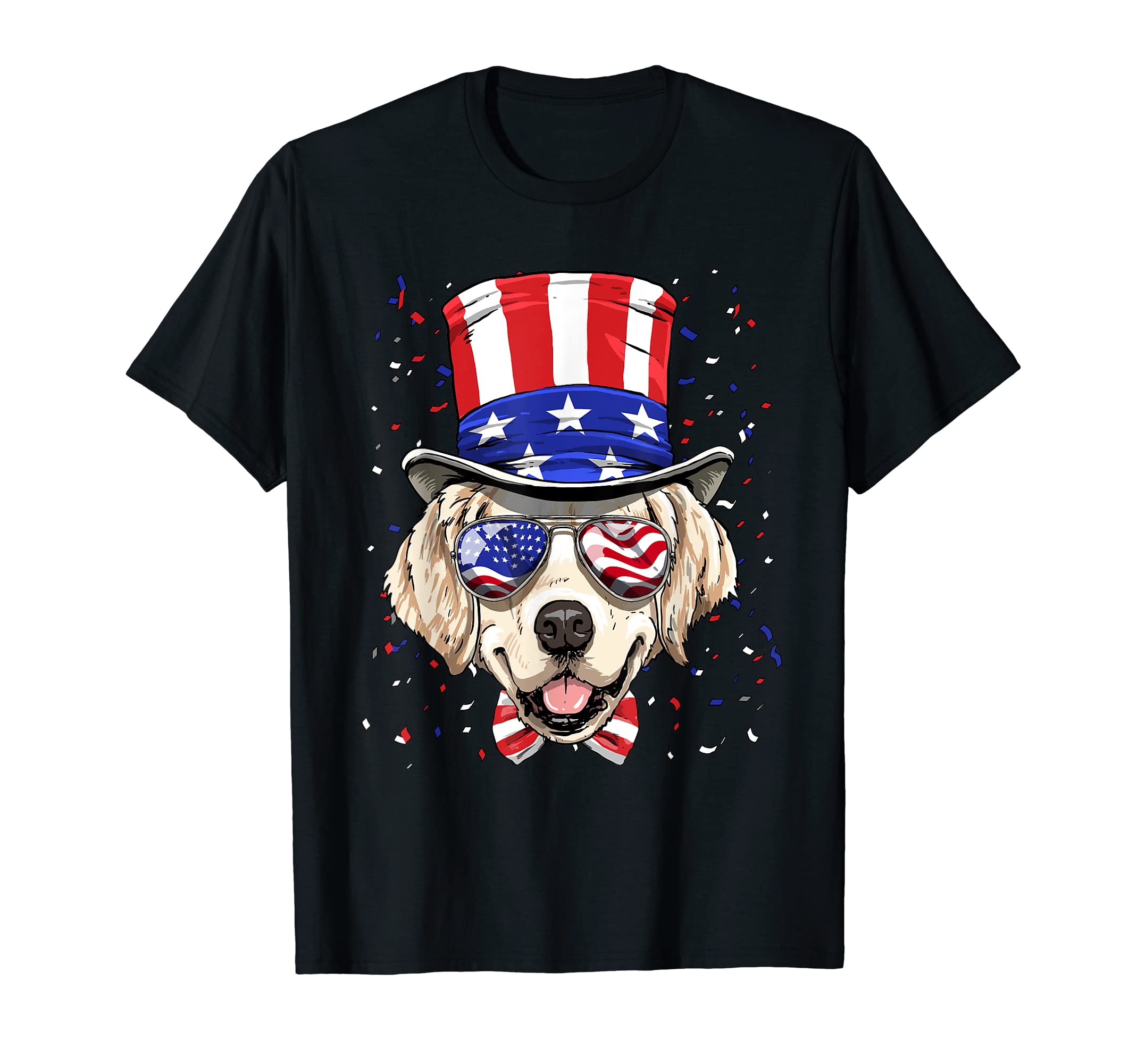 Golden Retriever 4th of July American Dog USA Flag T-Shirt