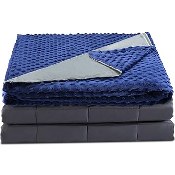 Tomcare Weighted Blanket Removable Duvet Cover 48x72 12lbs For 100 140lbs With 100 Cotton Material Glass Beads Premium Weighted Blankets