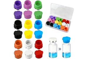 18 Pcs 3ml Vial Caps for Protective Glass Vials, 9 Colors Peptide Vial Caps, Reusable Leak-Proof & Dust-Resistant Vial Caps, 
