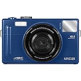 Minolta 48MP Autofocus Digital Camera with Selfie Mirror – 4K Ultra HD Video, 16x Digital Zoom, 3.0” LCD, Face Detection, Smile Capture, Scene Modes, Rechargeable Battery, Memory Card (Blue)