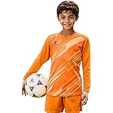 KELME Kids Padded Goalie Shirt,Youth Goalkeeper Jersey,Long Sleeve Soccer Football Training Uniform