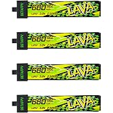 BETAFPV 4pcs Lava II 1S 680mAh LiHV Battery 3.8V 95C with BT2.0 Connector | Upgraded Z-Folding technology, Compatible with 1S Tiny Whoop Drone Quadcopter Like Air75, Meteor75 Pro