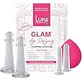 Lure Essentials Glam Face Cupping Set Facial Set with Silicone Brush | Anti-Aging Face Lift Cupping Massage | Free PDF Book f
