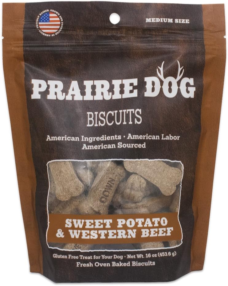 Prairie Dog Pet Products Sweet Potato & Western Beef Biscuits, 16 Oz