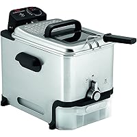 T-Fal Deep Fryer, Friteuse, Deep Fryer Basket, Automatic Oil Filter, Ultimate EZ Clean, 3.5L, Stainless Steel, Silver, 721100