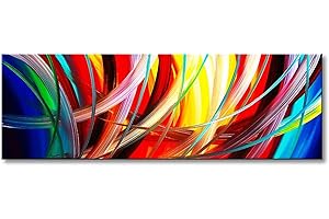 SEEKLAND ART Abstract Wall Art Acrylic Painting on Canvas Hand Painted Modern Picture for Home Decoration (Framed 60"W x 20"H)
