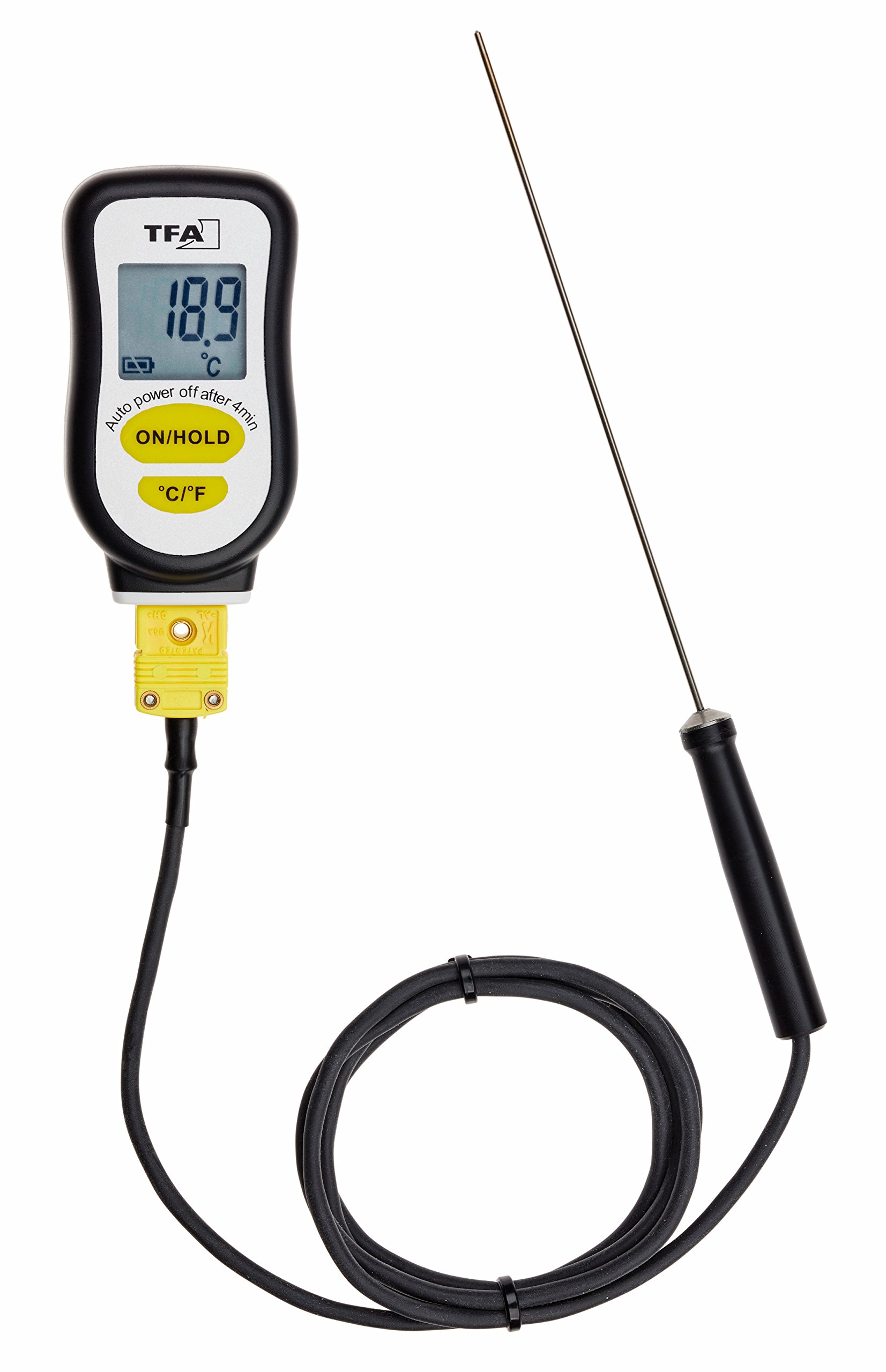 Tfa-Dostmann Tfa Dostmann 14.1552.01 Thermomètre Sous-Vide Numérique Avec Sonde En Acier Inoxydable Et Bande En Mousse Pour L'Étanchéité Noir 42 X 21 X 78 Mm