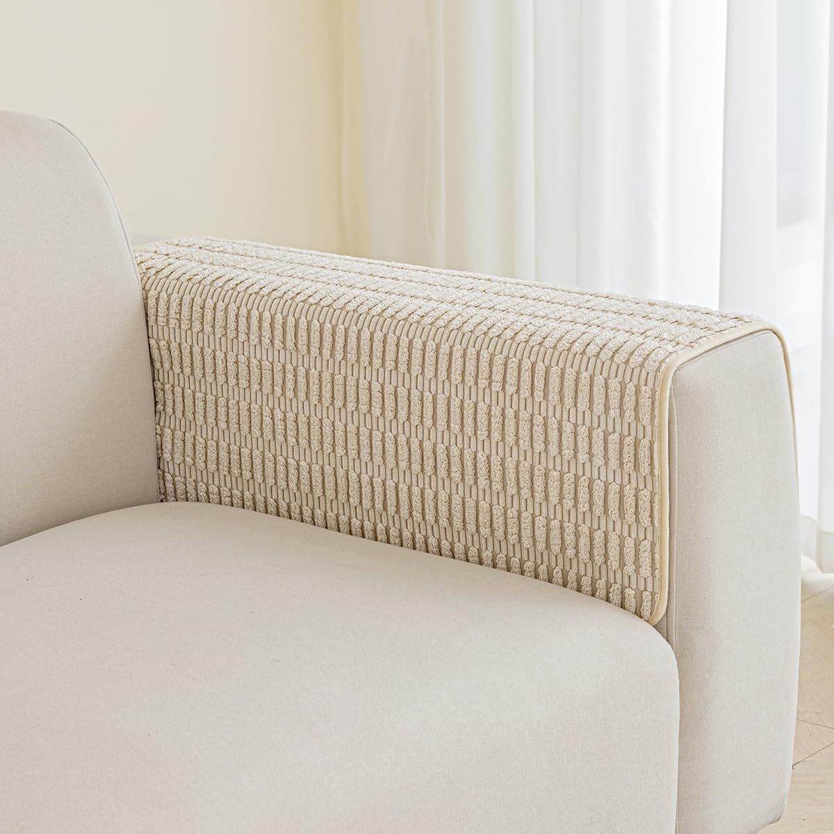 Slipcovers - Muamar Sofa Arm Covers Chair Arm Covers 1pc(Cream White 30x30inch), Waterproof and Ant-Slip Couch Armrest Covers for Recliner,Protect and Decorate Your Sofa Chair Furniture