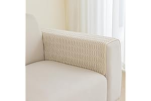 Muamar Couch Arm Covers Chair Arm Covers, Non Slip Sofa Arm Covers, Armrest Covers for Sofa, Furniture Covers Couch Protector Set of 2pcs (26x26inch, Cream White)