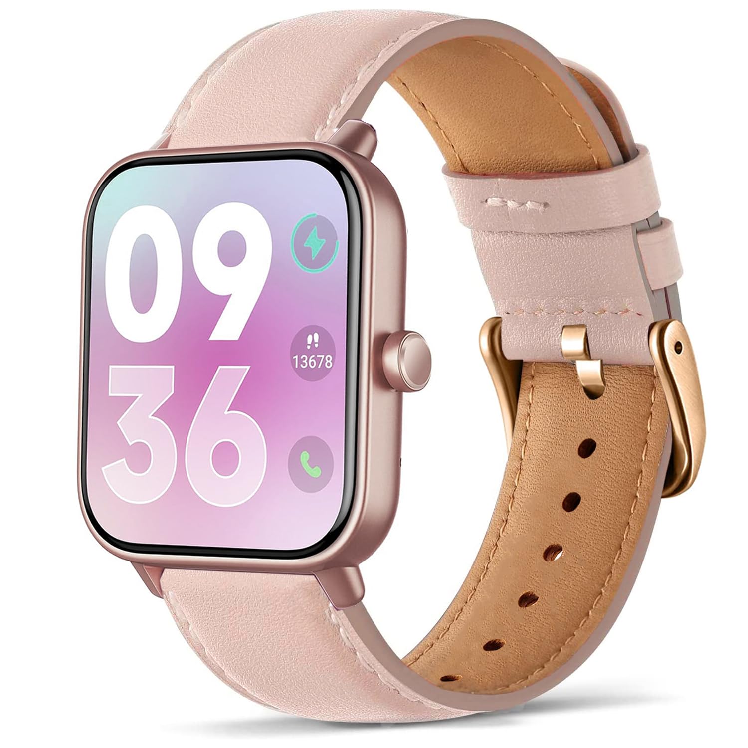 VELULYX genuine leather strap compatible Gloryfit IDW19, 22mm Strap for Veryfit IDW13/IDW16/IDW18, TUYOM LW36, H1/D1,T50S, P66/P66D/P72/P95, Y6, YB54, G39, AGPTE LW11