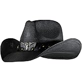 grinderPUNCH Western Outback Cowboy Hat Men's Women's Style Classic Straw Western Cowgirl Hat