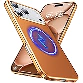 GRECAZO Magnetic Ultra Thin Frosted Designed for iPhone 17 Pro Max Phone Case 6.9 inch(2025) Slim Minimalist Lightweight Matte Hard PC Compatible with MagSafe Cover Protective Bumper Case-Orange
