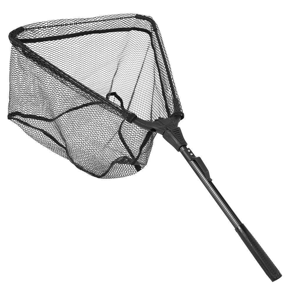 1 Pcs Portable Aluminum Alloy Foldable Trangle Fishing Landing Net Pole Rubber Handle(40 * 40)