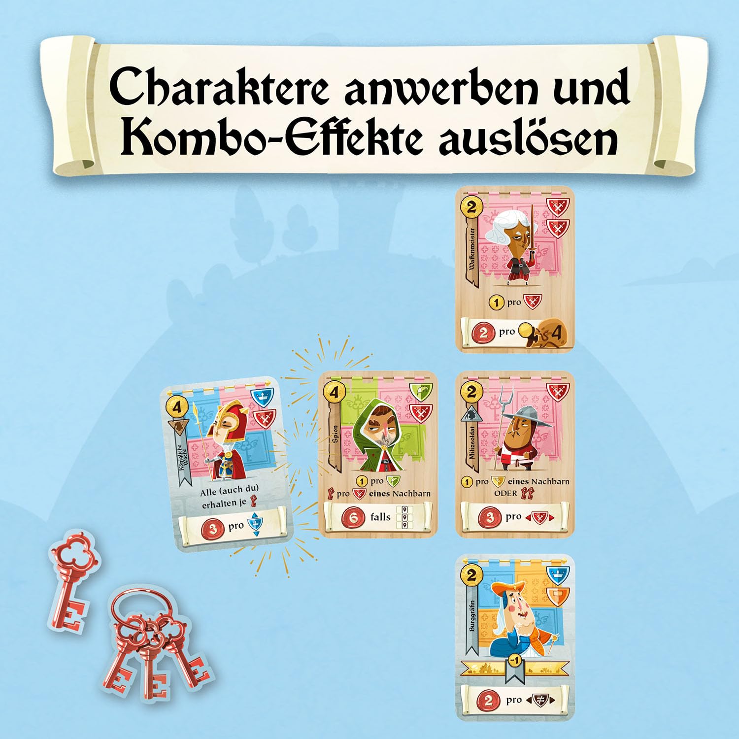 Kosmos 685393 Castle Combo, Deutsche Ausgabe, Kartenspiel für 2-5 Personen ab 10 Jahren, Taktisches und schnelles Spiel mit hohem Wiederspielreiz 4