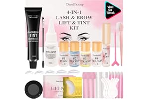 DUOFFANNY Lash Lift Kit At Home Salon Lift Kit Perfectly Curled Lashes for 8 Weeks- Easy DIY - Complete Perm Kit to Curl Your Lashes - Quick-Adhere Technology