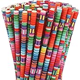 JarThenaAMCS 200Pcs Mexican Fiesta Paper Straws Colorful Mexican Party Drinking Straws Cinco De Mayo Disposable Straw for Mexican Themed Party Supplies