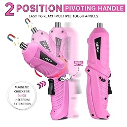 Pink Cordless Screwdriver Set with Rechargeable