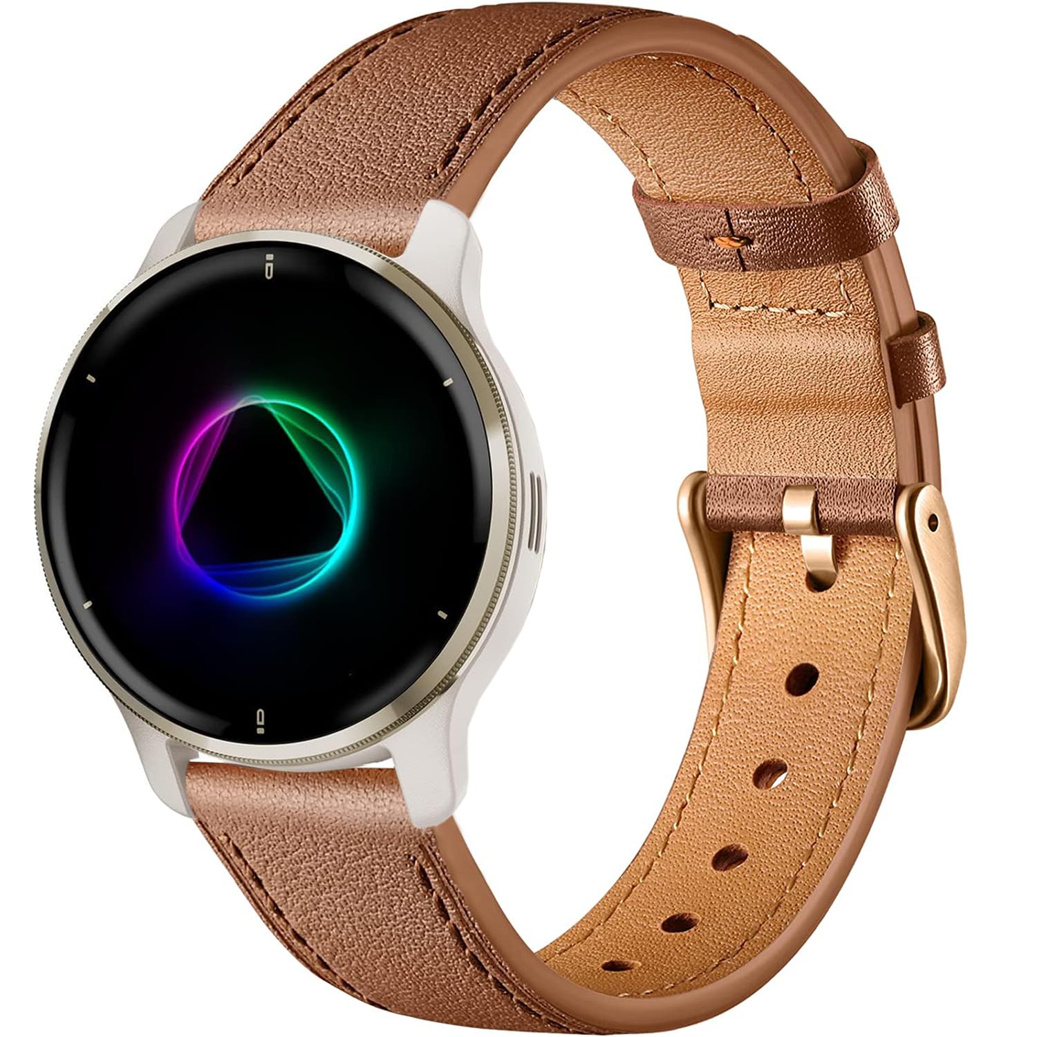 Issinlky Band for Garmin Venu 2 Plus, 20mm Leather Business Band for Garmin Vivoactive 5/Garmin Venu Sq/Sq Music/Venu Sq 2/Vivoactive 3/3 Music/Garmin Venu/Vivomove HR/Forerunner 55 245 645