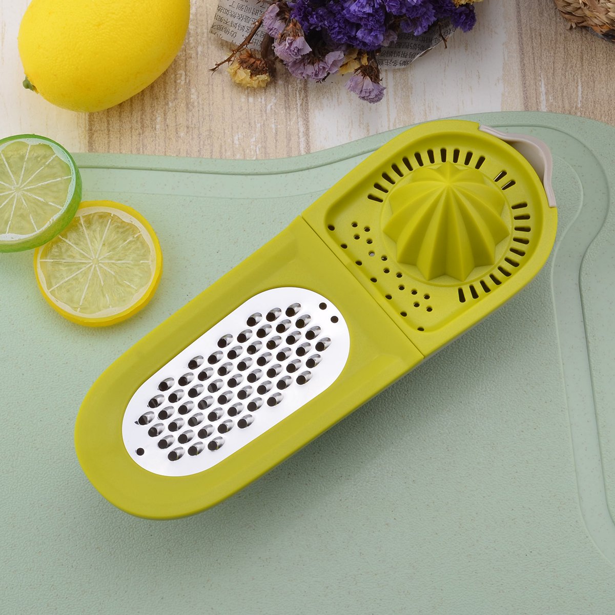 LONGLISHENG 3 in 1 Multi-Function Manual Lemon Juicer Quick Citrus Presser Cheese Grater