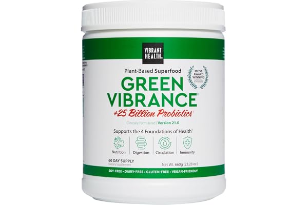Vibrant Health, Green Vibrance, Vegan Superfood Powder, 60 Servings
