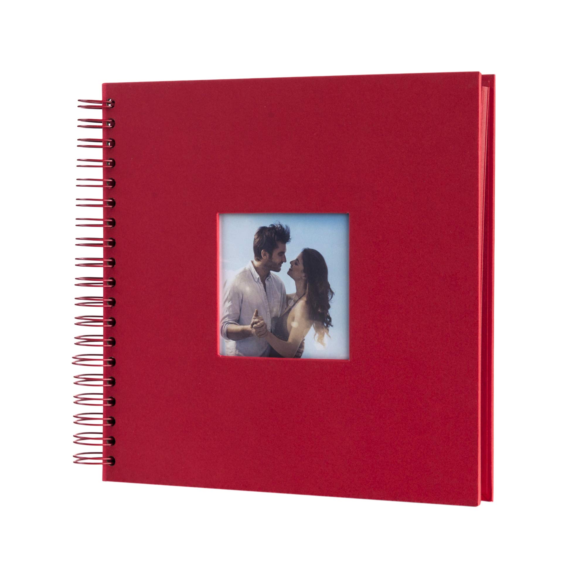 10 x 10 Inch DIY Scrapbook Photo Album with Cover Photo 80 Pages Hardcover Craft Paper Photo Album for Guest Book, Anniversary, Valentines Day Gifts (Red, 10 x 10 inch)