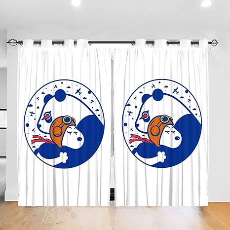 Amazon Co Jp スヌーピー 5 カーテン 1級遮光 2枚組 幅132cm丈213cm 断熱 防寒 防音 省エネ 厚手 寝室用 リビング用 カーテンセット 洗える 寝室 リビング用 ホーム キッチン