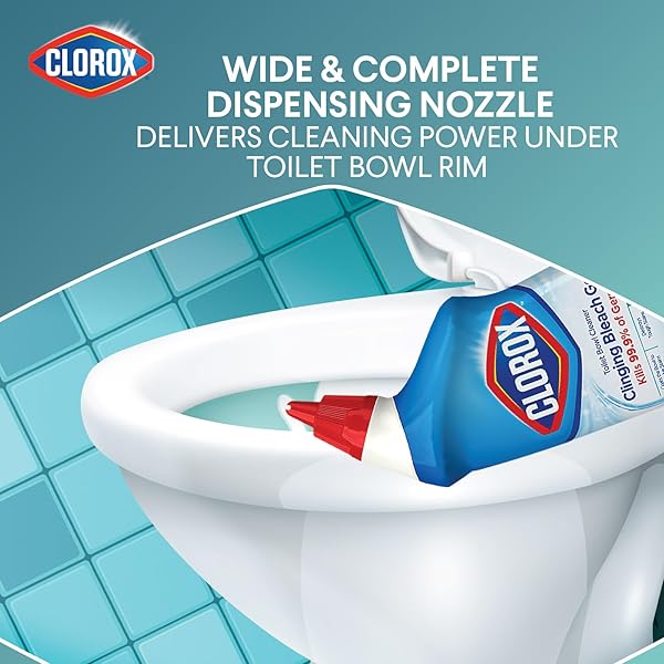 CLOROX TOILET BOWL CLEANER CLINGING BLEACH GEL, OCEAN MIST, 24 FLUID OUNCES (PACKAGE MAY VARY)