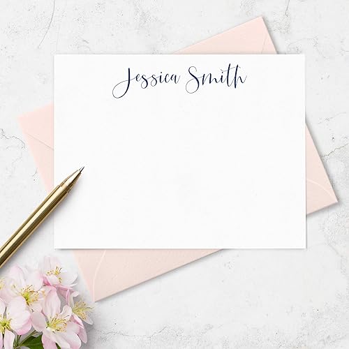 Personalized Note Cards & Envelopes Set Boxed Stationery Set Choose Your Colors