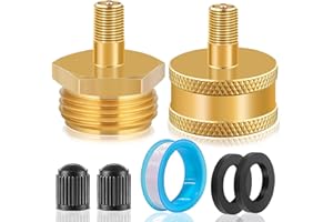 TianPtion RV Blow Out Plug for Winterization - Brass Sprinkler Water Blow-Out Adapter with Schrader Valve to 3/4'' GHT Garden Hose Connection Winterizing Fitting Tool for Camper Travel Trailers Faucet