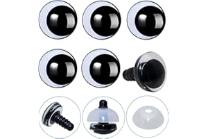 20Pcs 3D Clear Safety Eyes and Washers - Thalinfayi 30mm Strabismus Safety Eyes Moon Crochet Amigurumi Eyes for DIY Making or Replace of Amigurumi, Crafts, Crochet Doll Supplies