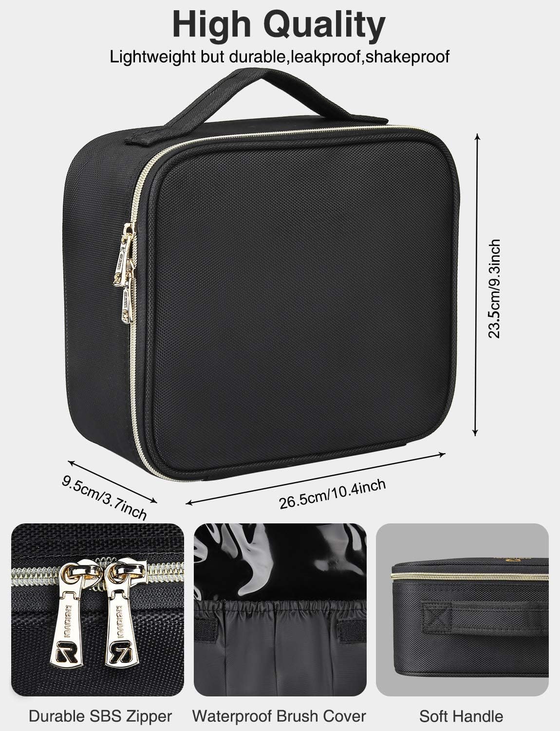 MONSTINA Makeup Train Cases Professional Travel Makeup Bag Cosmetic Cases Organizer Portable Storage Bag for Cosmetics Makeup Brushes Toiletry Travel Accessories : Beauty