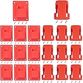 20pas Tool Holders and Battery Holder for Milwaukee M18 18V Wall Mount Hanger Battery Drill Tool Storage Shelf with Screws