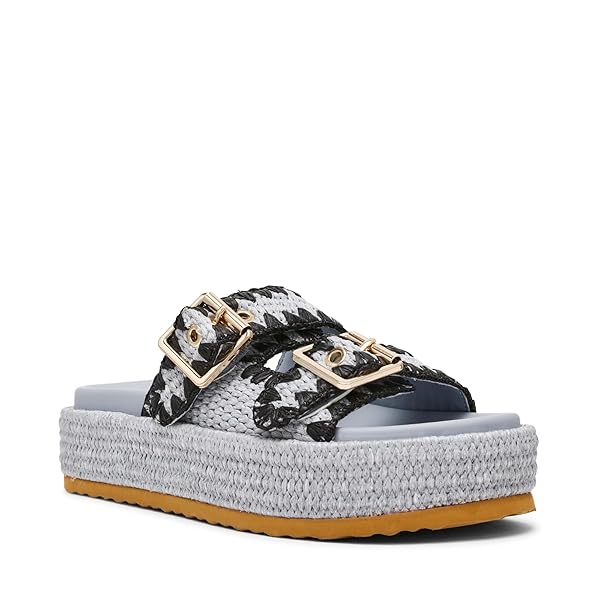 STEVE MADDEN WOMEN’S KARRIGAN SLIDE SANDAL, BLUE MULTI,...