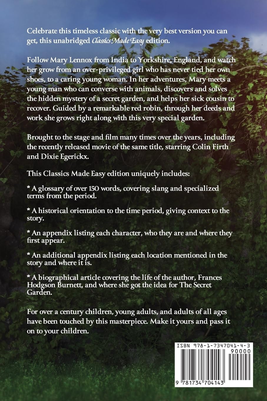 The Secret Garden (Classics Made Easy): Unabridged, with Glossary, Historic Orientation, Character, and Location Guide The Secret Garden (Classics Made Easy): Unabridged, with Glossary, Historic Orientation, Character, and Location Guide Paperback Kindle Hardcover