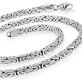 VY JEWELRY WOVEN ROPE - Solid 925 Sterling Silver Necklace for Men in Different Thicknesses