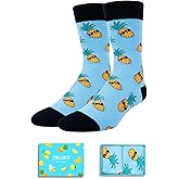 Zmart Funny Gifts for Men - Pineapple Avocado Socks for Teens, Popcorn Sushi Sauce Socks