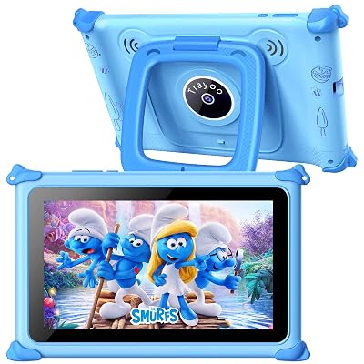 Trayoo Kids Tablet, 7IN Toddler Tablet for Kids with 32GB ROM, Shockproof Case, Education Apps Pre-Installed, Parental Control, WiFi, Netflix, YouTube